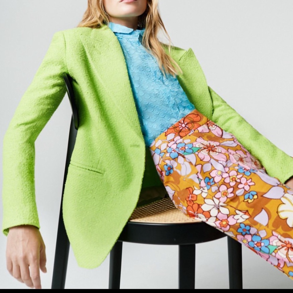 Smythe 90s lime tweed blazer green XS - Picture 12 of 14